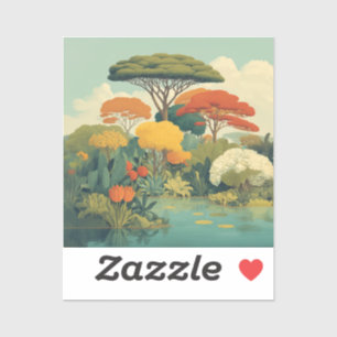 Sticker Scène animée de la Jungle Safari