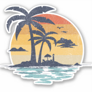 Sticker Scène estivale tropicale