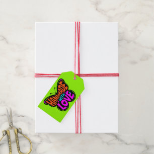 Sticker Schmetterlingsform - HANDGEFERTIGT MIT LIE Geschenkanhänger