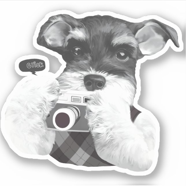Sticker Schnauzer avec caméra (Devant)