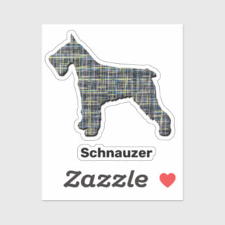 Sticker Schnauzer Chien jaune et noir Grille ligne classiq