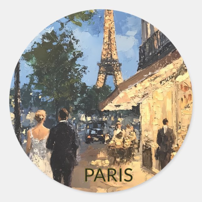 STICKER Schöne Wasserfarbe Paris Reise (Vorderseite)