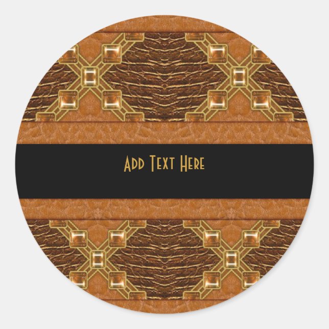 Sticker Schwarz-Gold-Leder (Vorderseite)