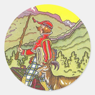 Sticker Schweizer Alpen Heidi Alp Wandern