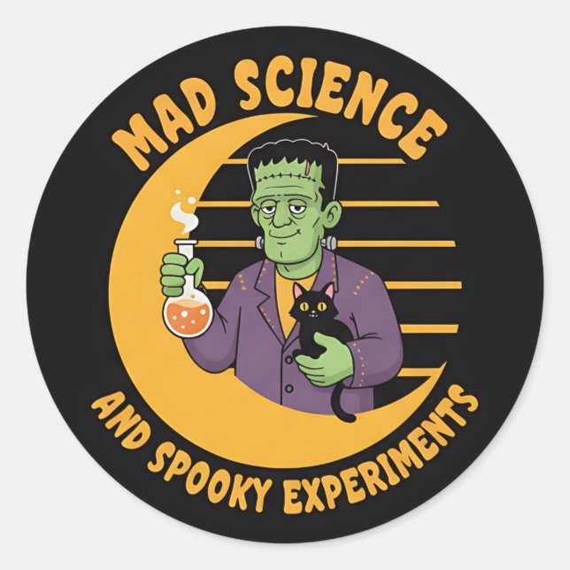 Sticker scientifique d'Halloween avec le mignon Fr (Devant)
