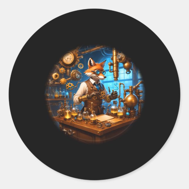 Sticker scientifique Fox à vapeur Mercenary (Devant)