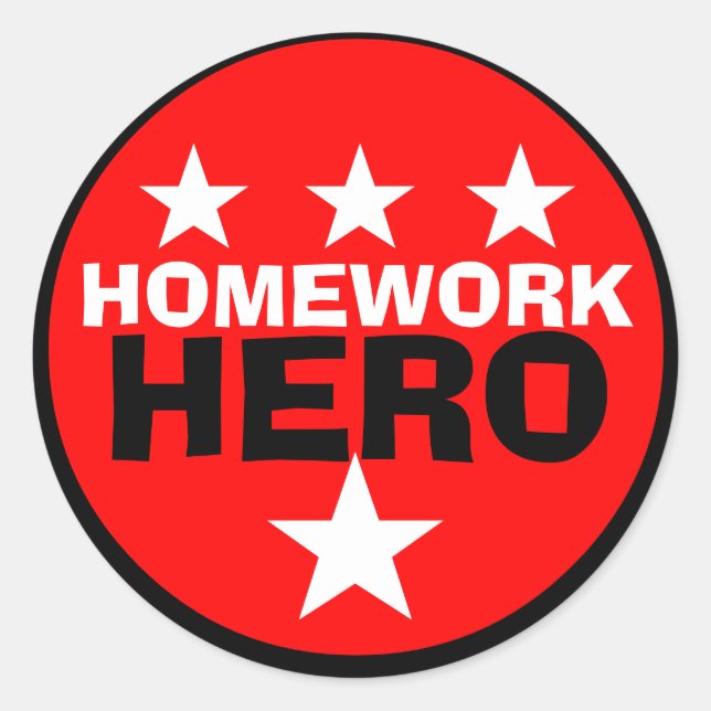 Sticker scolaire Homework Hero (Devant)