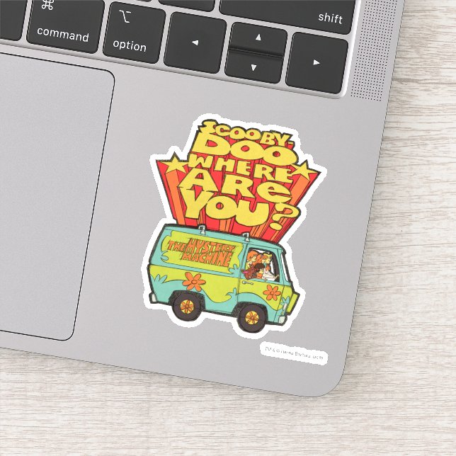 Sticker Scooby-Doo | "Où Es-Tu ?" Retro Cartoon Van (Détail)