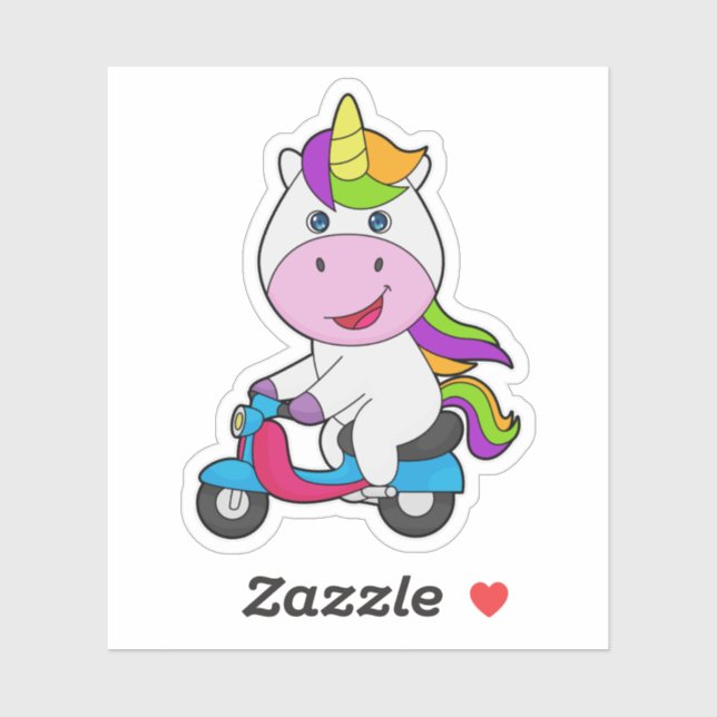 Sticker Scooter Unicorn (Feuille)