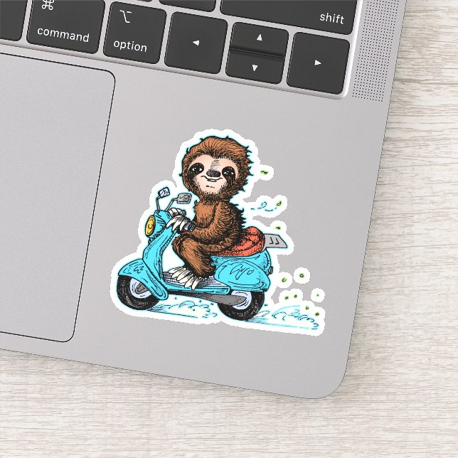 Sticker Scootin' Sloth Moped (Détail)