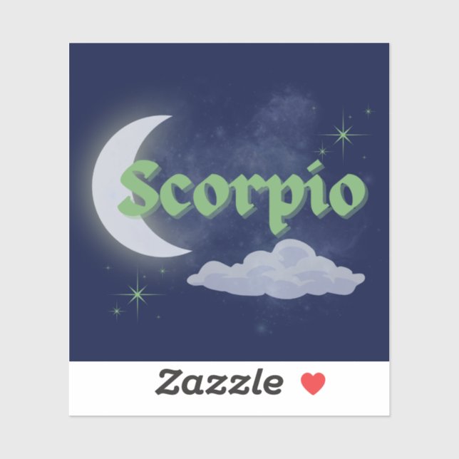 Sticker Scorpio Céleste esthétique Dreamy Moon Cloud Star (Feuille)