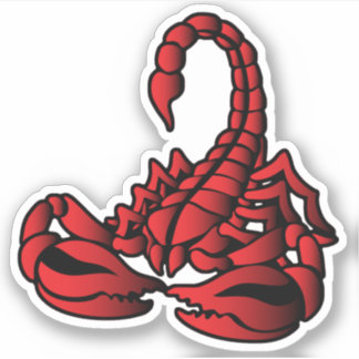 Sticker Scorpion rouge, style art tribal
