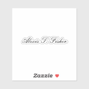 Sticker Script de calligraphie classique Simple Blanc