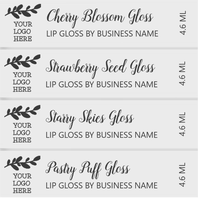 Sticker Script mignon Avec Logo Nettoyer Lip Gloss Maquill (Devant)