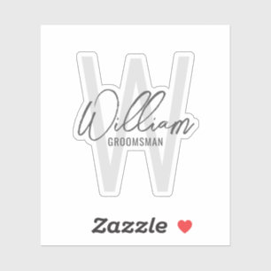 Sticker Script moderne Nom des Groomsmen Personnalisés