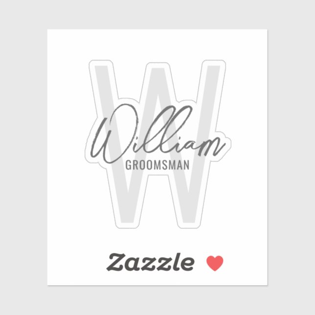 Sticker Script moderne Nom des Groomsmen Personnalisés (Feuille)