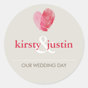 STICKER SEAL mignon empreinte mariage coeur amour