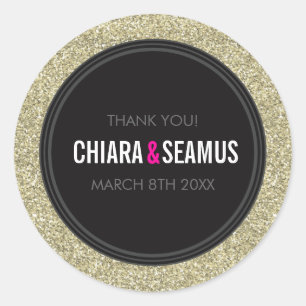 STICKER SEAL moderne simple vieux or parties scint