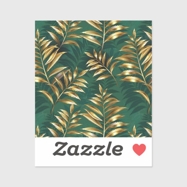 Sticker Seamless pattern with golden ferns (Feuille)