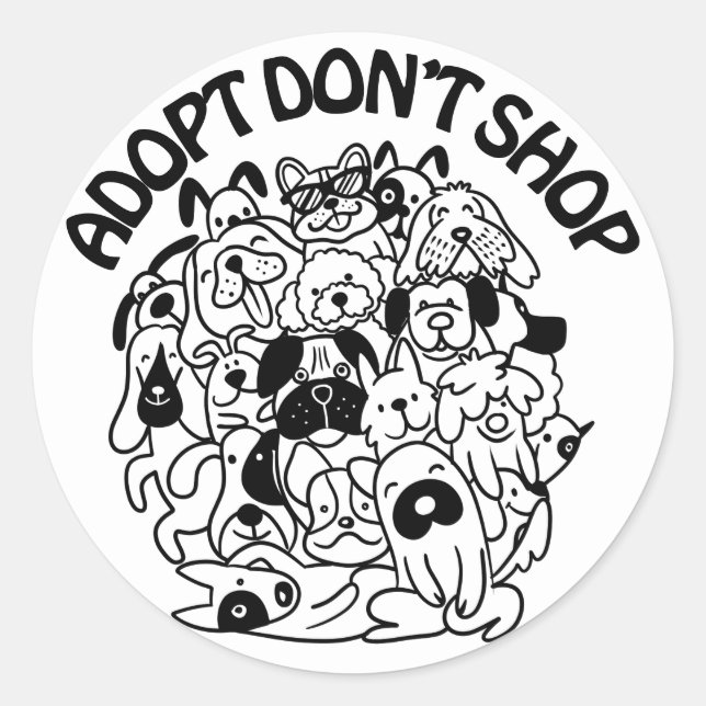 Sticker Secourt d'adoption de chien (Devant)