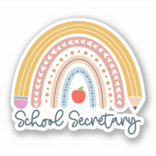 Sticker Secrétaire d'école Rainbow Adjointe administrative