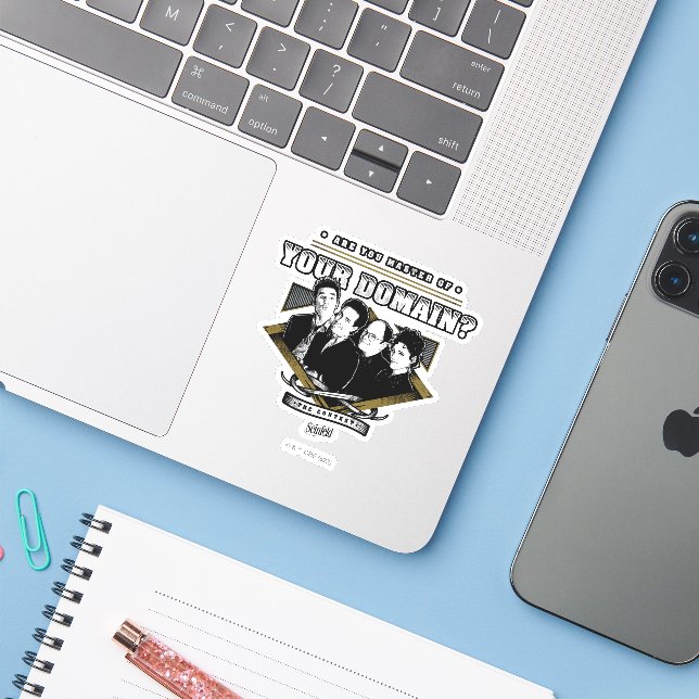 Sticker Seinfeld | Êtes-vous maître de votre domaine? (Ordinateur portable avec iPhone)