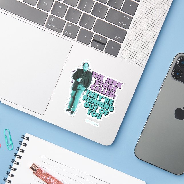 Sticker Seinfeld | George Costanza "The Jerk Store Called" (Ordinateur portable avec iPhone)