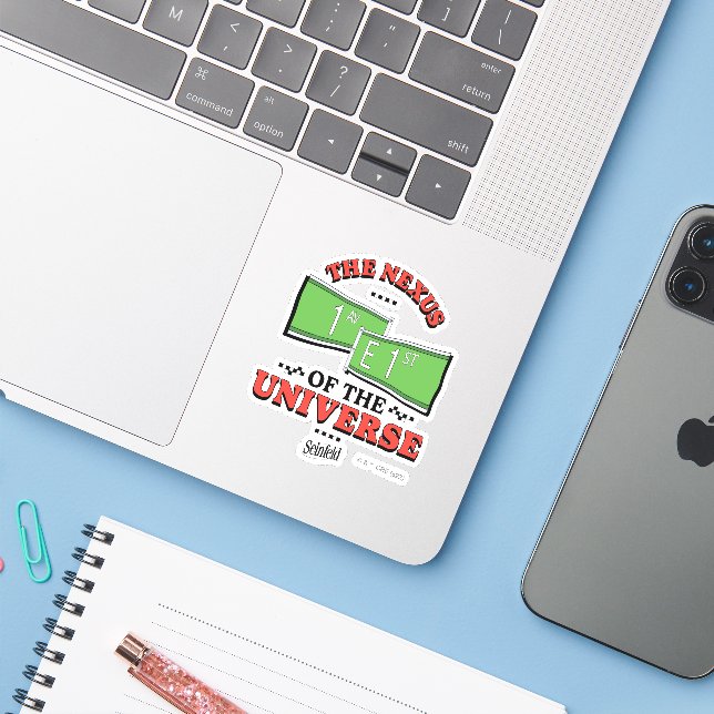 Sticker Seinfeld | Le Nexus de l'Univers (Ordinateur portable avec iPhone)
