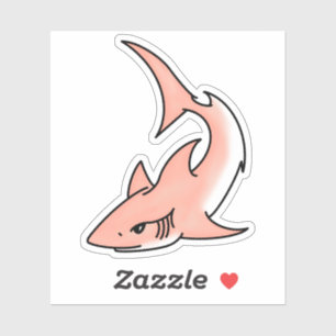Sticker semaine de requin rose dessin animé tatouage art o