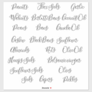 Sticker Semences, Nuts Huiles Pantry Canterie de stockage 