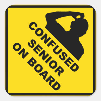 Sticker Senior Confus À Bord
