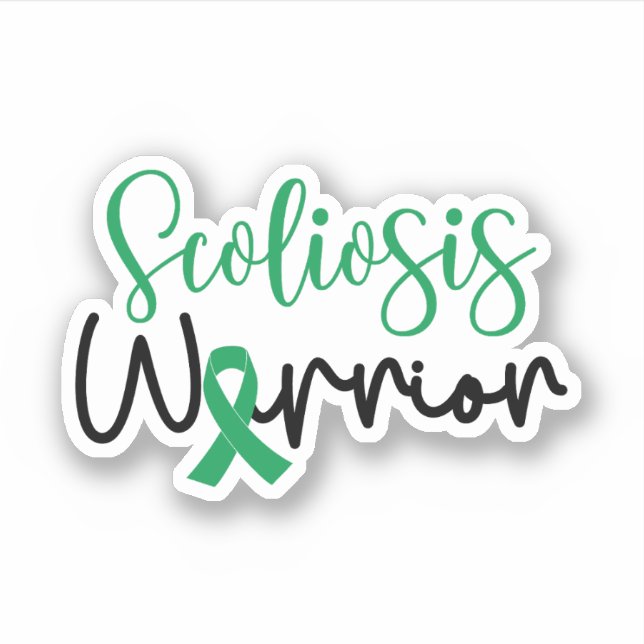 Sticker Sensibilisation à la Scoliose, Guerrier de la Scol (Devant)