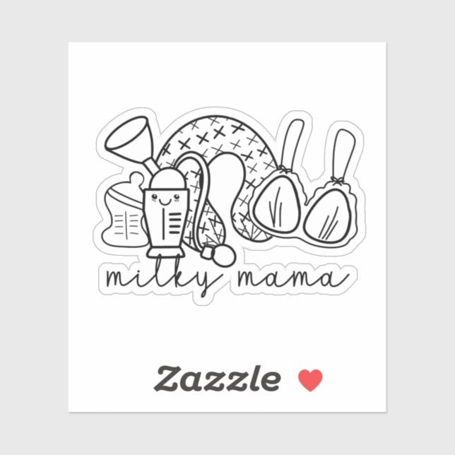 Sticker Sensibilisation à l'allaitement maternel Maman Lac (Feuille)