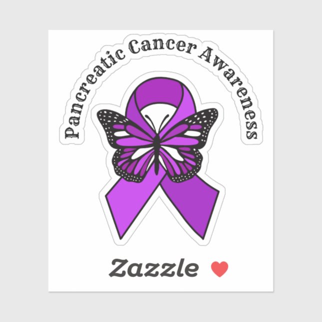 Sticker Sensibilisation au cancer du pancréas | Papillon (Feuille)