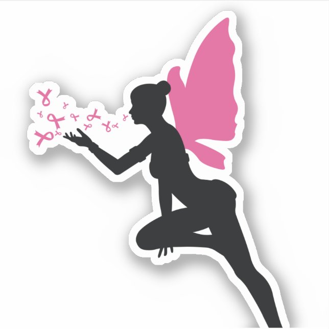 Sticker Sensibilisation au cancer du sein des fées (Devant)
