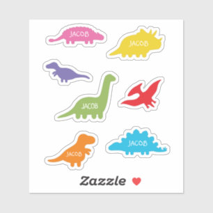 Sticker Sept Silhouettes Dinosaures, Enfants Personnalisés