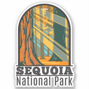 Sticker Sequoia Parc National Giant Sequoia Trees Soleil