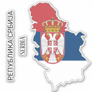 Sticker Serbie Drapeau Charme Carte Patriotique