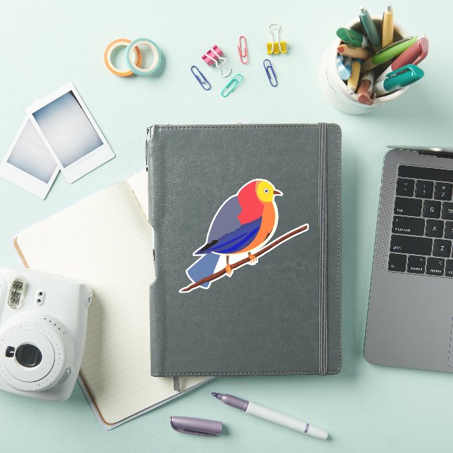 Sticker Sérénade chromatique : Oiseau sur branche (Couverture iPad)