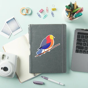 Sticker Sérénade chromatique : Oiseau sur une branche