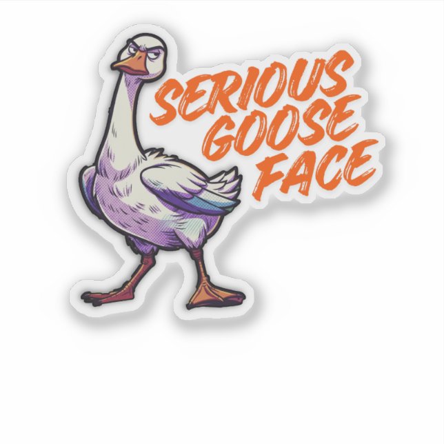 Sticker Serious Goose Face (Devant)