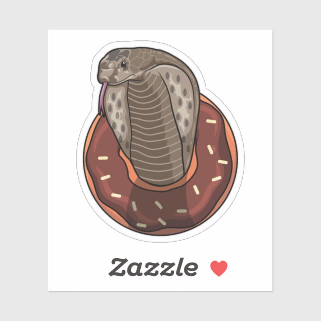 Sticker Serpent avec beigne (Feuille)