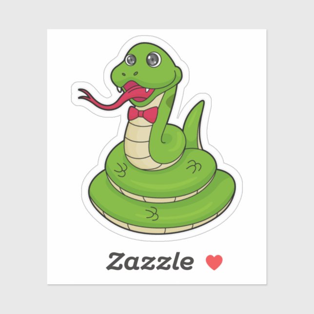 Sticker Serpent avec cravate de cabot (Feuille)
