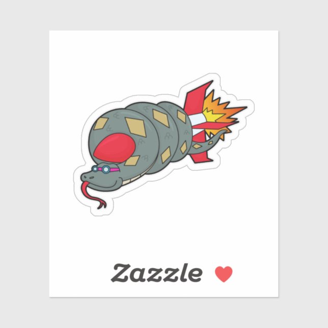 Sticker Serpent avec fusée (Feuille)