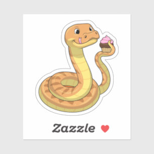Sticker Serpent avec muffin