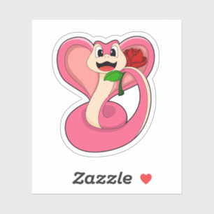 Sticker Serpent avec Rose