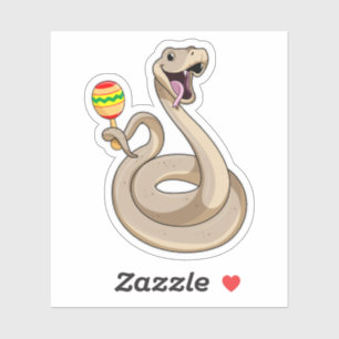 Sticker Serpent en musicien avec Maracas