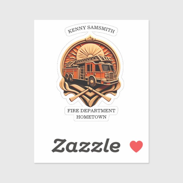 Sticker Service D'Incendie De La Bravoure Et De La Dédicat (Feuille)