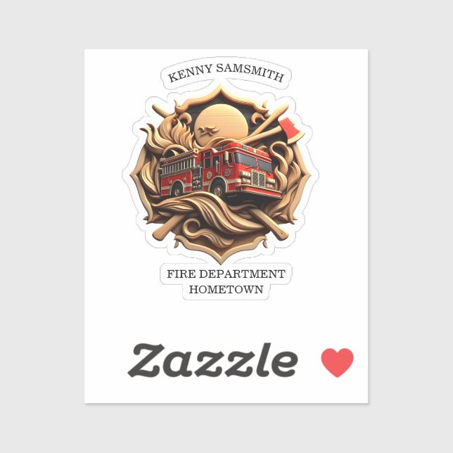 Sticker Service D'Incendie De La Bravoure Et De La Dédicat (Feuille)