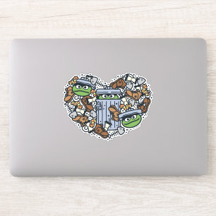 Sticker Sésame Sésame   Oscar the Grouch Doodle Heart